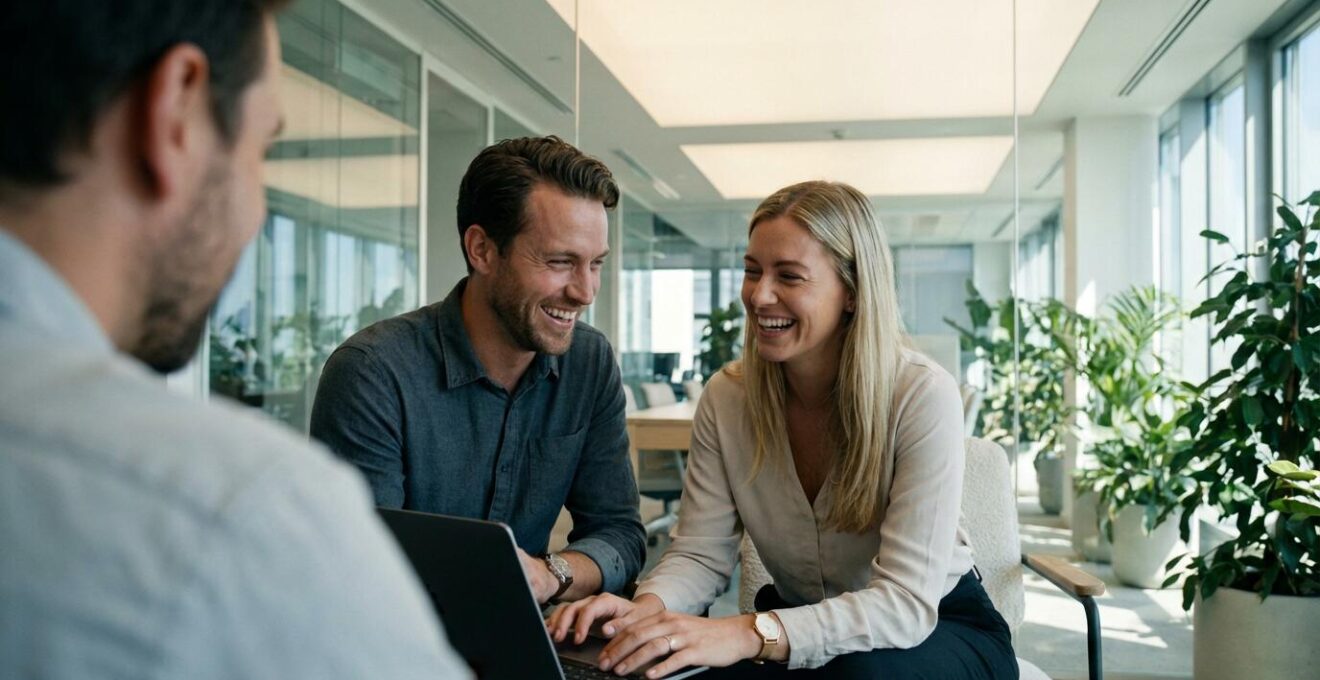 Conseiller et gérant d'entreprise consultant ensemble un écran d'ordinateur pour comparer les formules de leasing